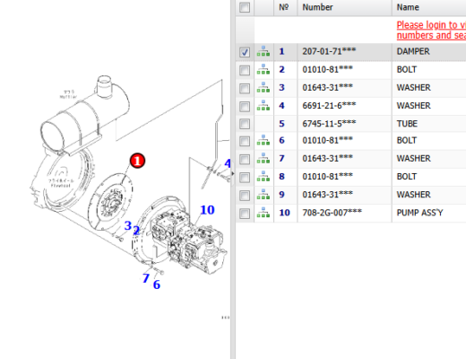 Giảm giật máy xúc Komatsu PC350-8